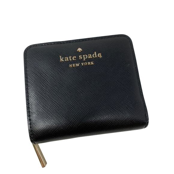 Kate Spade Brynn Small L-Zip Bifold Wallet In Black Leather - Picture 1 of 5